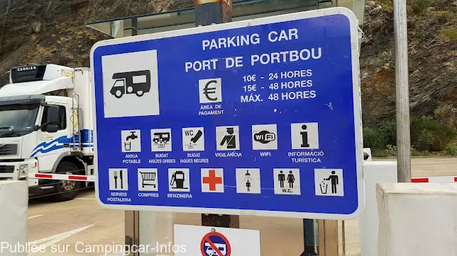 aire camping aire parking car port de portbou